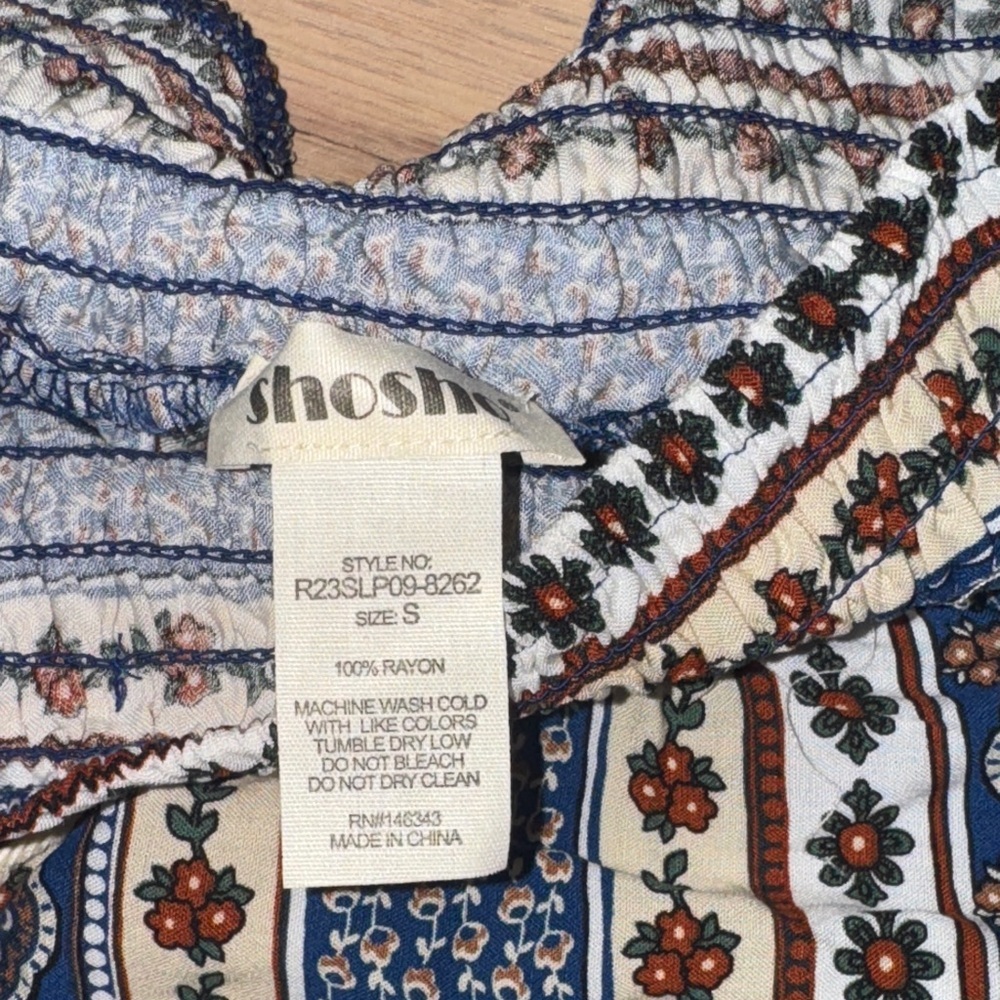 Shosho Blue and Cream Wide Leg Pants - Picture 6 of 13